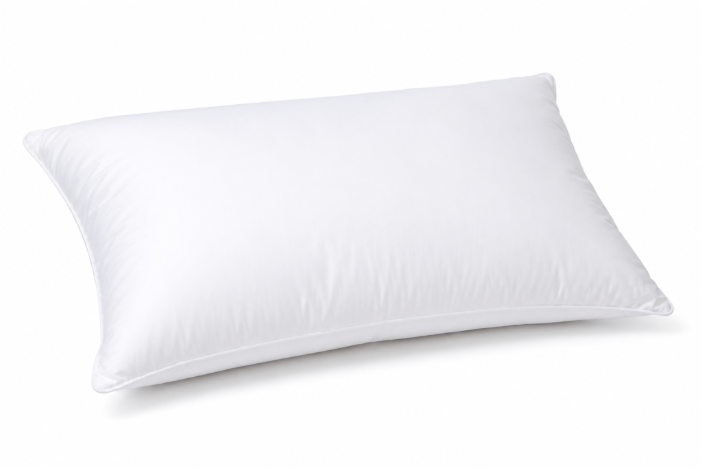 Premium fibre pillows on white background